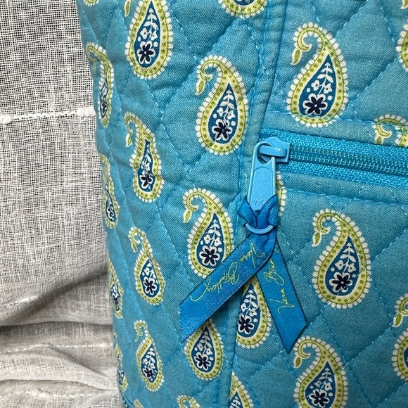 Vintage Vera Bradley Bermuda Blue Original Button Snap Tote Bag Designer 2005 - Picture 9 of 16